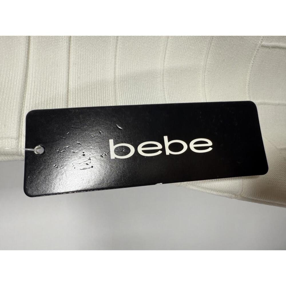 NWT Bebe Bandage Square neck White Mini Dress Size M - Picture 6 of 9